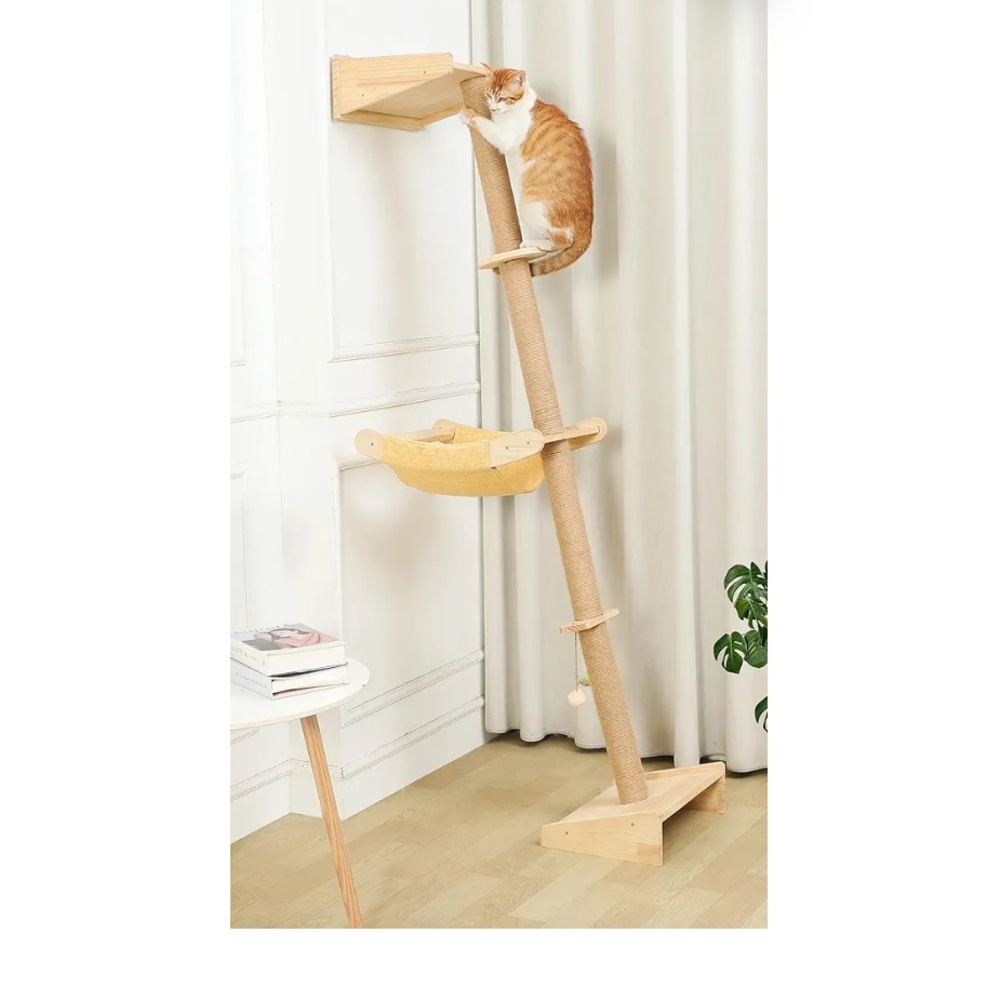 Cream and Brown Cat Scratcher for Playful Felines